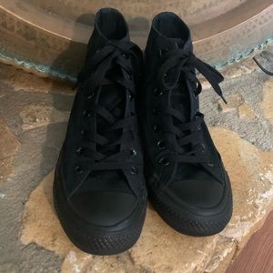 Converse all black high tops women’s size 7